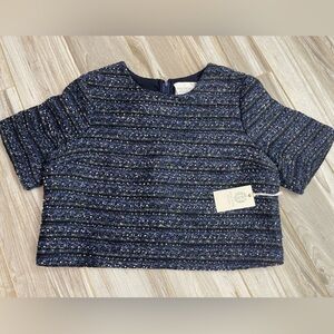 Hyacinth House (from Tuckernuck) navy tweed Georgie top